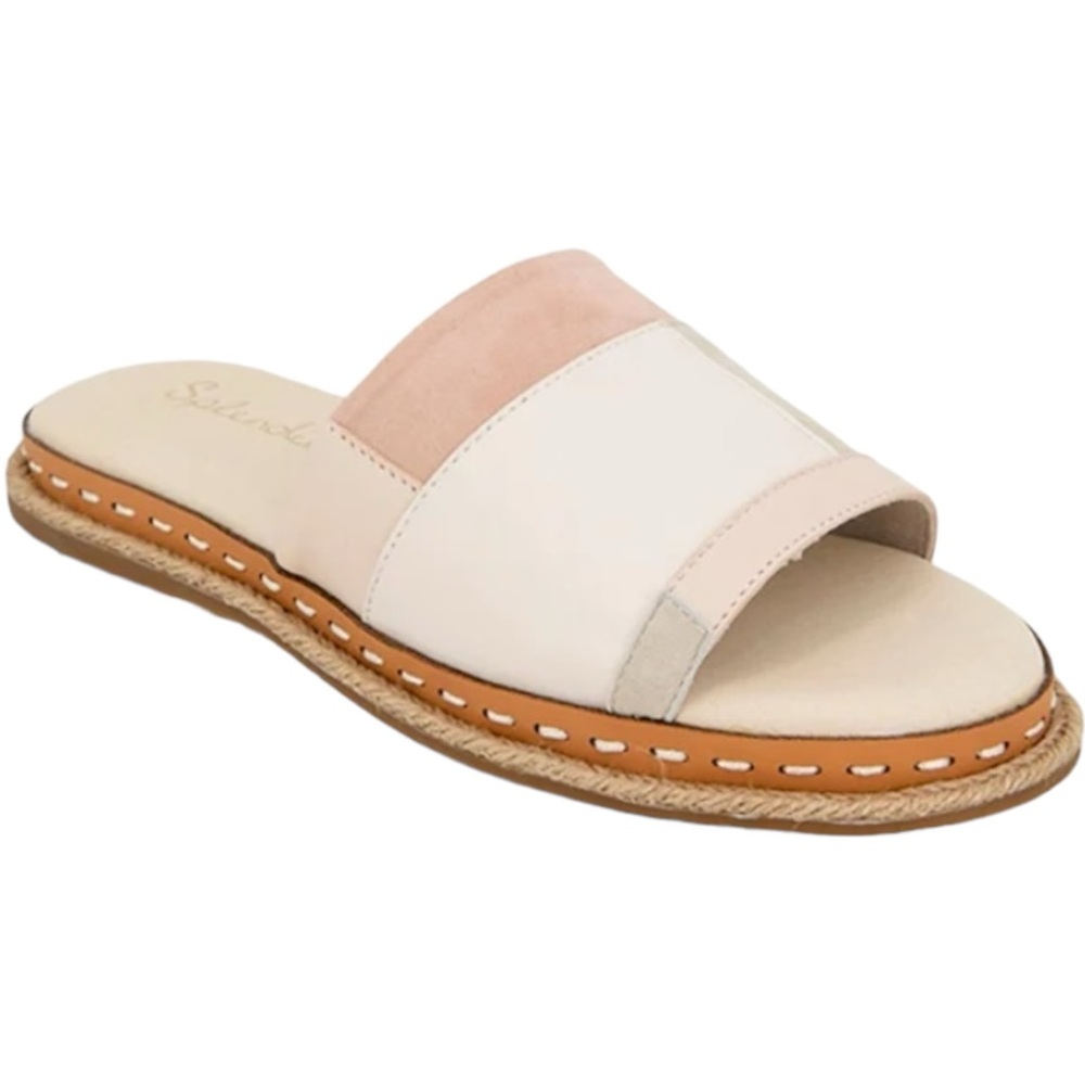 Splendid Women’s Size 9 Calipso Sandal Colorblock Cream Prink Brown Tan